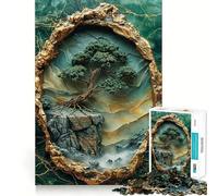 Rompecabezas para Adolescentes de 1000 Piezas con diseño de árbol bonsái,Arte Mural, Juego para concentrarse,diversión para el Tiempo Libre,Regalo de Arte navideño 38x26cm