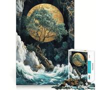 Rompecabezas para Adolescentes de 1000 Piezas con diseño de árbol y Luna, Piezas de Ajuste preciso, Juguete Divertido y silencioso para Jugar, Ideal para cumpleaños (38x26cm)