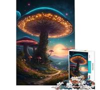 Rompecabezas para Adolescentes de 1000 Piezas con diseño de árboles de Hongos psicodélicos Juego práctico y desafiante Juguetes Ideas para Regalos Corte de precisión (tamaño 38x52cm)