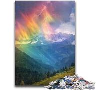 Rompecabezas para Adolescentes de 1000 Piezas con diseño de arcoíris y relámpagos, Juego Educativo Familiar Ideal para Decorar el Escritorio (75x50cm)