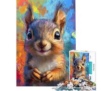 Rompecabezas para Adolescentes de 1000 Piezas con diseño de Ardilla Sonriente Rompecabezas para Adultos antiestrés Difícil cumpleaños (tamaño 50x75cm)