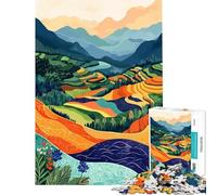 Rompecabezas para Adolescentes de 1000 Piezas con diseño de arrozales y paisajes asiáticos Juguete adictivo para Cultivar la Paciencia Juego Familiar Ideal para Parejas Un Regalo estupendo