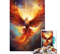 Rompecabezas para Adolescentes de 1000 Piezas con diseño de Ave fénix mística desafío de Inteligencia Juguetes adictivos Juego Familiar antiestrés Regalo Divertido (tamaño 50x75cm)