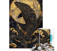 Rompecabezas para Adolescentes de 1000 Piezas con diseño de Ballena Kintsugi Rompecabezas para Adultos Juegos Divertidos para Mejorar la Memoria cumpleaños y Navidad (tamaño 38x26cm)