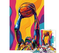 Rompecabezas para Adolescentes de 1000 Piezas con diseño de Baloncesto en Estilo Pop Art Juego práctico Juguetes educativos Ideas para Regalos y un desafío exigente (tamaño 38x52cm)