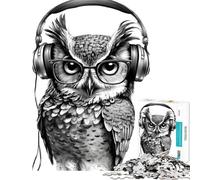 Rompecabezas para Adolescentes de 1000 Piezas con diseño de búho Serene Beats Juego práctico y Educativo Juguete Ideal para desarrollar el Pensamiento lógico y el análisis (Tamaño 38x26cm)