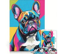 Rompecabezas para Adolescentes de 1000 Piezas con diseño de Bulldog francés Juego Familiar Divertido para Disfrutar en casa Regalo de cumpleaños o para Viajar 38x52cm