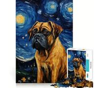 Rompecabezas para Adolescentes de 1000 Piezas con diseño de Bullmastiff,Corte preciso,Divertido,resolución de Problemas,relajación y diversión,Ideal para exhibir en Navidad (38x26cm)