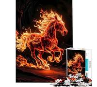 Rompecabezas para Adolescentes de 1000 Piezas con diseño de Caballos y Fuego Juego práctico y desafiante Juguetes Regalos e Ideas de Corte de precisión (tamaño 38x52cm)