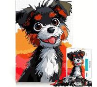 Rompecabezas para Adolescentes de 1000 Piezas con diseño de Cachorro Alegre y Bordes limpios Juego de resolución de Problemas Divertido y pausado Ideal para cumpleaños Arte y diversión (38x26cm)