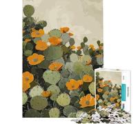 Rompecabezas para Adolescentes de 1000 Piezas con diseño de Cactus en Flor Juguetes adictivos para Cultivar la Paciencia Juego de ingenio Decoración Perfecta Regalo Divertido (Tamaño 50x75cm)