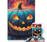 Rompecabezas para Adolescentes de 1000 Piezas con diseño de Calabaza psicodélica de Halloween Ideal para Decorar la Pared Pasar el Tiempo en casa como Regalo de cumpleaños o para viajeros 50x75cm