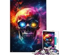 Rompecabezas para Adolescentes de 1000 Piezas con diseño de Calavera galáctica Que Brilla en la Oscuridad Rompecabezas de precisión para la interacción Entre Padres e Hijos Juego de ingenio