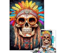 Rompecabezas para Adolescentes de 1000 Piezas con diseño de Calavera psicodélica Cada Pieza es única Ideal para cumpleaños y Regalos 38x52cm