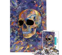 Rompecabezas para Adolescentes de 1000 Piezas con diseño de Calavera psicodélica Rompecabezas para Adultos Juego práctico Regalo Ideal para Mujeres y para Toda la Familia (tamaño 50x75cm)