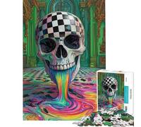 Rompecabezas para Adolescentes de 1000 Piezas con diseño de Calavera psicodélica Rompecabezas práctico para Adultos Ideal para divertirse en Familia Difícil y desafiante (tamaño 38x26cm)