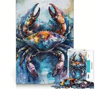 Rompecabezas para Adolescentes de 1000 Piezas con diseño de cáncer en Acuarelas Decoración con Corte Limpio Juguete Creativo y Divertido Juego de Paz Pieza de Arte navideña (38x52cm)