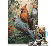 Rompecabezas para Adolescentes de 1000 Piezas con diseño de cardenales del Norte Pintados Juegos educativos para Mejorar la Memoria Regalo de cumpleaños 50x75cm