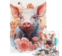 Rompecabezas para Adolescentes de 1000 Piezas con diseño de cerditos en Tonos Pastel Rompecabezas para Adultos Juego práctico una Obra de Arte interacción Entre Padres e Hijos (tamaño 50x75cm)