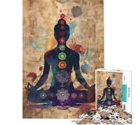 Rompecabezas para Adolescentes de 1000 Piezas con diseño de Chakras en Acuarela Juego Familiar para Pasar el Tiempo en casa cumpleaños (Tamaño 38x26cm)