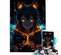 Rompecabezas para Adolescentes de 1000 Piezas con diseño de Chica Anime Que Brilla en la Oscuridad Juego desafiante Juguete antiestrés Ideal para el Amigo Invisible (tamaño 38x26cm)