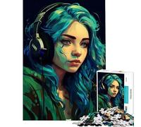 Rompecabezas para Adolescentes de 1000 Piezas con diseño de Chica Gamer de Anime un desafío Educativo para Aprender y Decorar el hogar Juguetes educativos para Mayores de 14 años (50x75cm)