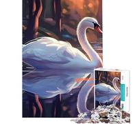 Rompecabezas para Adolescentes de 1000 Piezas con diseño de Cisne Juguetes educativos y de Aprendizaje Juegos relajantes Un desafío difícil Regalos de cumpleaños (Tamaño 38x26cm)