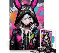 Rompecabezas para Adolescentes de 1000 Piezas con diseño de conejita,Grafiti artístico,Corte preciso,Divertido,resolución de Problemas,diversión,relajación,Tiempo de diversión,decoración navideña