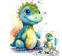 Rompecabezas para Adolescentes de 1000 Piezas con diseño de Dinosaurios en Acuarela Juego de ingenio Educativo Juguete desafiante Regalo de cumpleaños Ideal para Parejas (tamaño 38x26cm)