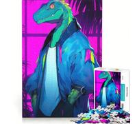 Rompecabezas para Adolescentes de 1000 Piezas con diseño de Dinosaurios y Ropa Retro Juegos relajantes para la interacción Entre Padres e Hijos Juego de desafío único 38x52cm