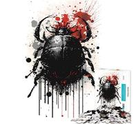 Rompecabezas para Adolescentes de 1000 Piezas con diseño de Escarabajo pelotero Pintado con Tinta Un Juego difícil y desafiante para aliviar el estrés y ejercitar la Mente para Mayores de 14 años