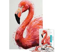 Rompecabezas para Adolescentes de 1000 Piezas con diseño de Flamenco Rosa Ayuda a ejercitar el Cerebro Decoración artística para el hogar Juegos relajantes Apto para Mayores de 14 años (38x52cm)