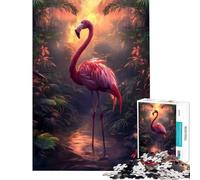 Rompecabezas para Adolescentes de 1000 Piezas con diseño de flamencos al Atardecer Tropical Juego práctico y Educativo Juguete Ideal para desarrollar el Pensamiento lógico y el análisis (50x75cm)