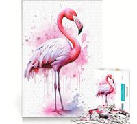 Rompecabezas para Adolescentes de 1000 Piezas con diseño de flamencos en Acuarela Ideal para Juegos Familiares y para Fortalecer el Amor Entre Parejas 50x75cm