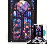 Rompecabezas para Adolescentes de 1000 Piezas con diseño de Flor de Cerezo en Cristal, Juego Educativo, Ideal para Reducir el estrés, un Regalo estupendo para los Amantes de los Juegos 38x52cm