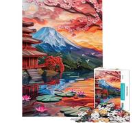 Rompecabezas para Adolescentes de 1000 Piezas con diseño de Flor de Cerezo Japonesa Rompecabezas artísticos para Adultos Juguetes antiestrés Divertidos y con Humor Fomenta la interacción Entre