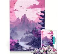 Rompecabezas para Adolescentes de 1000 Piezas con diseño de Flores de Cerezo japonesas, Juego práctico para Pasar el Tiempo en casa, con póster y Hoja de Preguntas a Juego 38x52cm