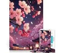 Rompecabezas para Adolescentes de 1000 Piezas con diseño de Flores de Cerezo y faroles japoneses Rompecabezas de lógica Divertido y fácil de Usar Ideal para Relajarse y divertirse