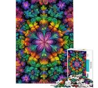 Rompecabezas para Adolescentes de 1000 Piezas con diseño de Flores fractales Juguetes adictivos para Cultivar la Paciencia Juego práctico con un desafío difícil Regalos de cumpleaños (tamaño 38x26cm)