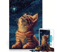 Rompecabezas para Adolescentes de 1000 Piezas con diseño de Gato y Gatito en Pixel Art Juego de Mesa Que estimula la Mente y entretiene (38x26cm)