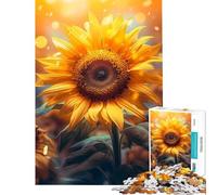 Rompecabezas para Adolescentes de 1000 Piezas con diseño de Girasol al Amanecer Juego desafiante Juguete Imposible cumpleaños para Parejas (tamaño 38x52cm)
