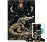Rompecabezas para Adolescentes de 1000 Piezas con diseño de Grandes Cartas de Tarot de cocodrilo,Corte Premium,Divertido,de lógica y Habilidad,fácil de Usar,Ideal para exhibir en Navidad (50x75cm)