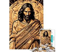 Rompecabezas para Adolescentes de 1000 Piezas con diseño de halo Dorado divino Rompecabezas para Adultos Juegos Divertidos para aliviar el estrés cumpleaños (tamaño 38x26cm)