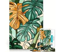Rompecabezas para Adolescentes de 1000 Piezas con diseño de Hojas Tropicales Arte de Corte preciso Diversión para Resolver Problemas Tiempo de relajación y diversión Arte navideño para exhibir