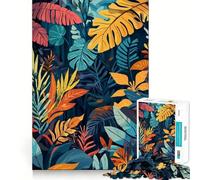 Rompecabezas para Adolescentes de 1000 Piezas con diseño de Hojas Tropicales, Minimalista, de Ajuste preciso, Divertido y silencioso, Ideal para cumpleaños (50x75cm)