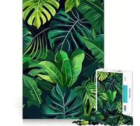 Rompecabezas para adolescentes de 1000 piezas con diseño de hojas verdes tropicales bordes impecables divertido juego mental regalo ideal para momentos de diversión y decoración navideña para la pared
