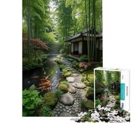 Rompecabezas para Adolescentes de 1000 Piezas con diseño de jardín de bambú japonés Rompecabezas de precisión para la interacción Entre Padres e Hijos Juego de ingenio para Toda la Familia 50x75cm