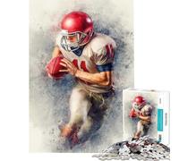 Rompecabezas para Adolescentes de 1000 Piezas con diseño de Jugador de fútbol Americano en Acuarela Actividades Divertidas para Hacer en casa Mejora la Memoria Juegos educativos para Mayores