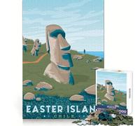 Rompecabezas para Adolescentes de 1000 Piezas con diseño de la Isla de Pascua,Arte de Bordes precisos,Juguete Divertido y Acogedor,decoración de cumpleaños,Regalo 50x75cm