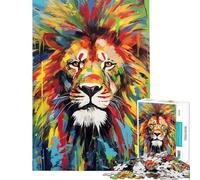 Rompecabezas para Adolescentes de 1000 Piezas con diseño de león Rastafari Rompecabezas para Adultos Juegos Familiares desafío difícil Actividades Divertidas para Hacer en casa (tamaño 38x52cm)